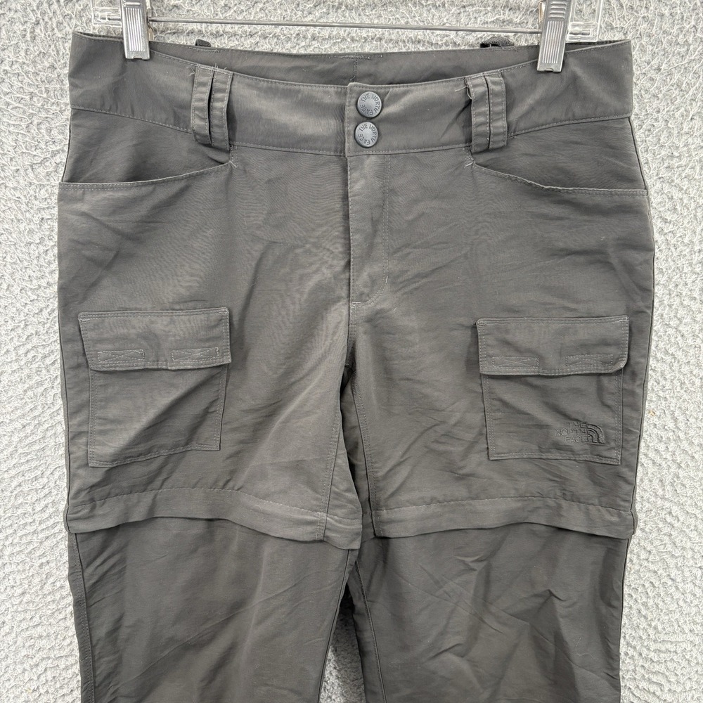 The North Face Convertible Pants Womens 4 Charcoal Gray Nylon Shorts Hiking Pant